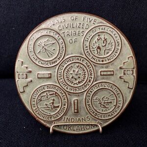 Frankoma Trivet with Seals of Five Civilized Tribes of Indians in Oklahoma